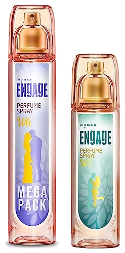 Image of Engage Perfume Spray W6 For Women, Spicy and Floral, Skin Friendly, 160 ml & W3 Perfume Spray For Women, Citrus and Floral, Skin Friendly, 120ml
