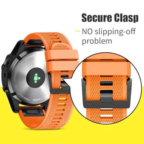Bracelet Fenix 5 Plus silicone 22mm lot de 3 pour remplacer sangle usee sans outil - 4