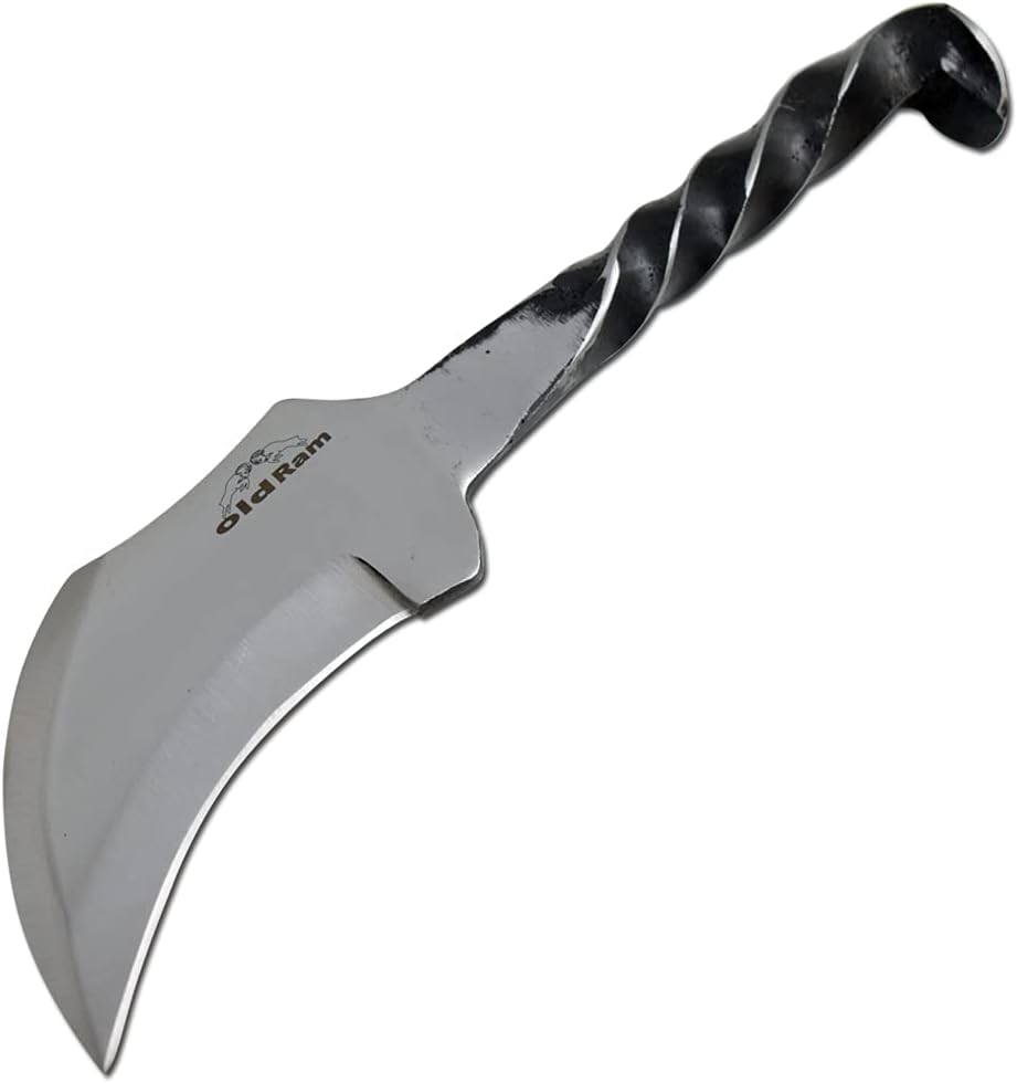Railroad Spike High Carbon Steel Blade Fix Blade Knife with Leather Carrying Case. (5052)