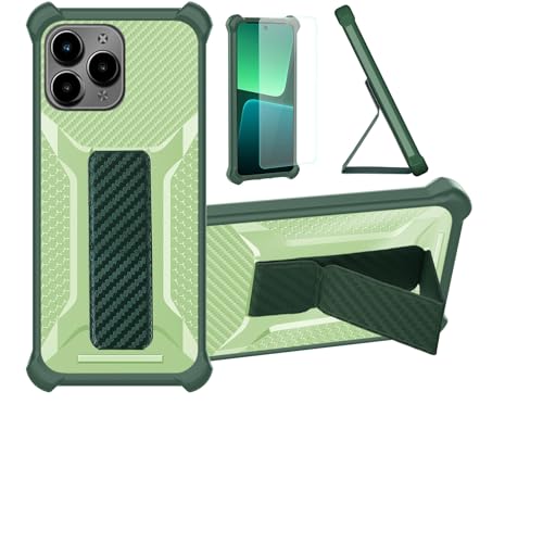 Kinetijy Funda Compatible para Packard Bell Daytona G16 Pro Funda Carcasa Case Cover [con Protector de Pantalla de Cristal Templado] Híbrida [Soporte Plegable Magnético] Verde