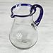 NOVICA Artisan Crafted Blue Accent Clear Glass Recycled Hand Blown Pitcher from Mexico, 82 Oz, 'Blue Grace'