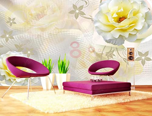 Fototapete 3d Effekt Tapete Hellgelbe Blüten Tapeten Kinderzimmer Schlafzimmer Wohnzimmer Wandbilder Wanddeko Wanddekoration 250x175cm thumbnail