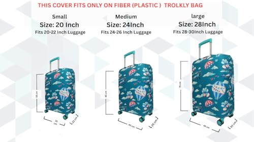 Image of Printed Luggage Cover for Traveling Bag & Suitcase - Stretchable & Scratchproof Trolley Protector with Velcro Lock & Lightweight Washable Material(Suitcase Bag Not Included, Only Cover in Product)