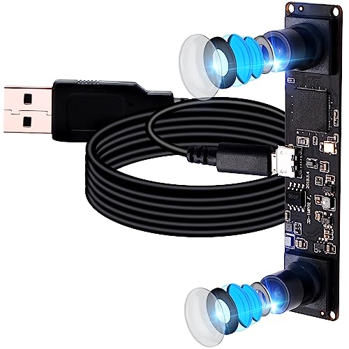 ELP Dual Lens USB Camera Module for Computer - Mini UVC USB2.0 Lightburn High Speed 960P 60fps Laser Engraver Industrial Binocular PC Camera
