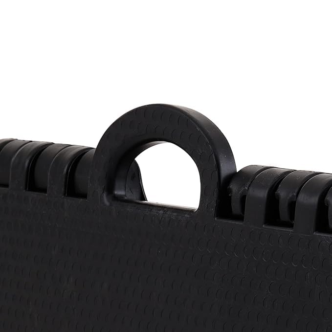 Image of KREZON 7 Inches Super Strong Folding Step Stool for Adults and Kids, Kitchen Stepping Stools, Garden Step Stool Color (Black - White)