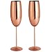 VonShef Copper Champagne Flutes Shatterproof Stainless Steel Set of 2 9oz Champagne Glasses with Gift Box