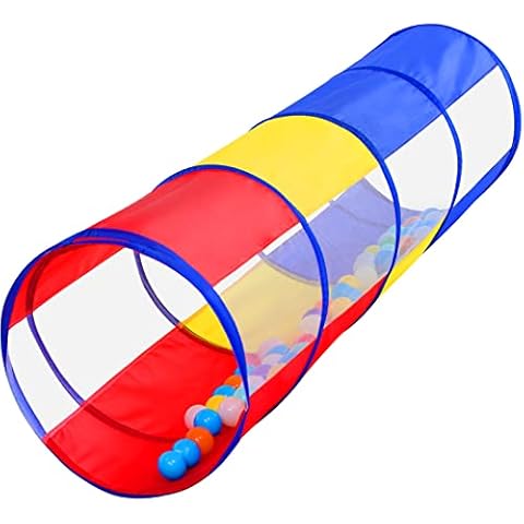 Kids Play Tunnel for Toddlers, 6 Foot Pop Up Crawl Through Tunnel Play Tent for Baby Infant Children or Dog with 2 Mesh Sides, Kids Tunnel Toys or Gift Indoor & Outdoor (Colorful Mesh Crawling Tunnel) Cover