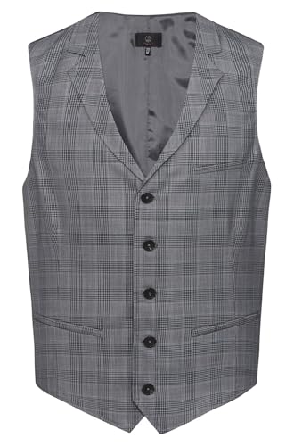 GREIFF GASTRO MODA Herren Kellner-Weste Regular-Fit Glencheck Grau XXL