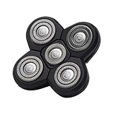 Shaver Blade Heads, 5 Heads Beard Cutter Replacement Blade Electric Razor Shaver Head Easy Install for Head and Face (Black)