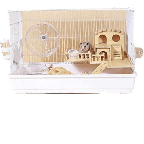 Barkolauハムスターケージ クリア 飼育ケージ 大きい 小動物ケージ 通気性 可愛い モモンガケージ トレーデザイン 木脚マット付き 広々タイプ 耐久性 組立簡単 モルモットケージ 豪華 掃除やすい 2階 ハムスターハウス 脱出にくい セット3 (6