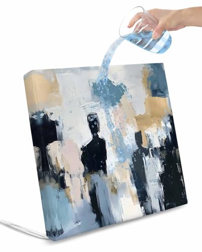 2 Pack Abstract Oil Painting Waterproof Cushion Covers with Ties, Outdoor Patio Chaise Lounge Chair Seat Cushion Slip Covers Replacement(Only Cover) Modern Colorful Canvas Art 22