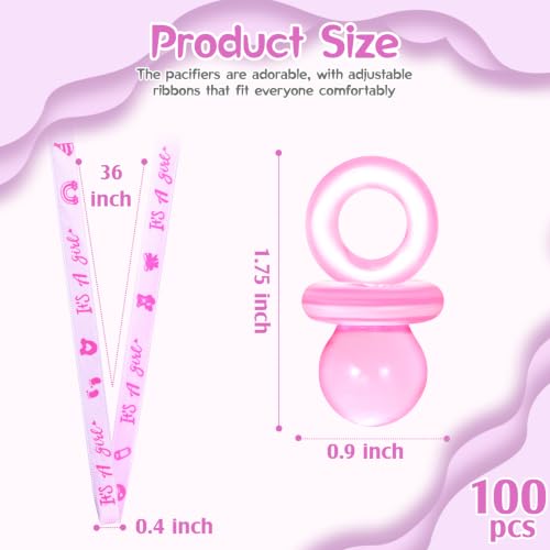 Image of XINHUIDALSQ 100 Baby Shower Pacifiers Necklace, Acrylic Pacifier Necklaces