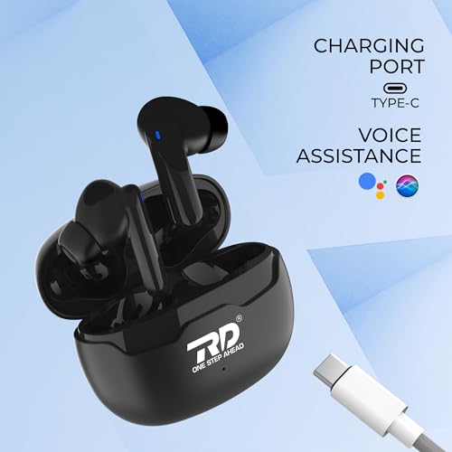 Image of RD WS-80 ZENIC Wireless in Ear Earbuds 15mm Drivers, 62 Hours Playtime, Upto 75ms Low Latency for Gaming, IPX5, Bluetooth 5.3, ENC Noise Cancellation, Smooth Touch Controls Black