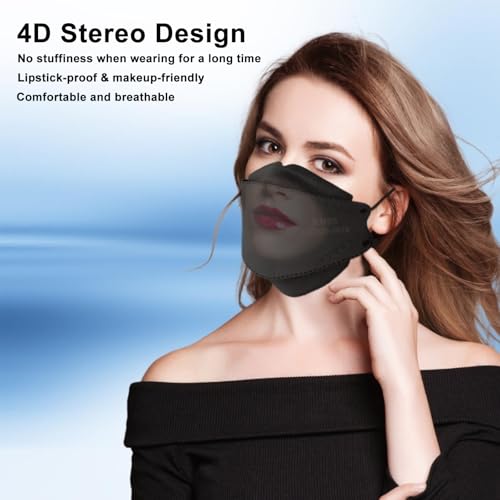 Image of KN95 Face Mask 50 Pack,Individually Wrapped,Breathable Protective Cup Dust Mask for Adults with Elastic Ear Loops
