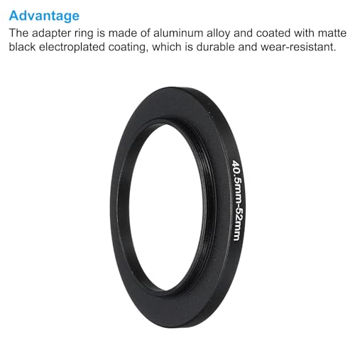 PATIKIL 40.5mm-52mm Metal Step Up Ring with Cleaning Cloth, 2 Pack Camera Lens Filter Adapter Ring Aluminum Filter Adapter Ring for Camera Lenses Hood, Black - Image 4