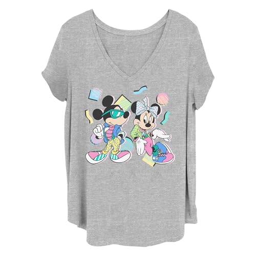 T-shirt Disney femme manche courte Mickey Minnie Junior's Plus gris taille 3X mode