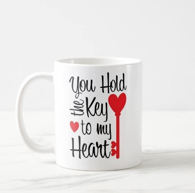 Image of Ceramic Printed Tea Coffee Mug, Love Quotes Cup, Best Gift for Wife, Husband, Girlfriend, Boyfriend, Anniversary, Valentines Day (Design-4)