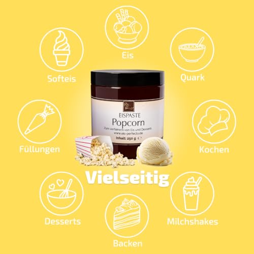 Popcorn Eispaste │ MEGA GESCHMACK │ Pimpe dein Eis uvm mit einer extra Portion Geschmack auf │ Für alle die mehr wollen als langweiliges Eis │ Inhalt 250 g – Bild 5