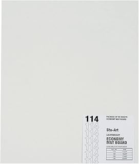 Stuart Economy Mat Board, 11 x 14 Inches, White Pebbled, Pack of 50