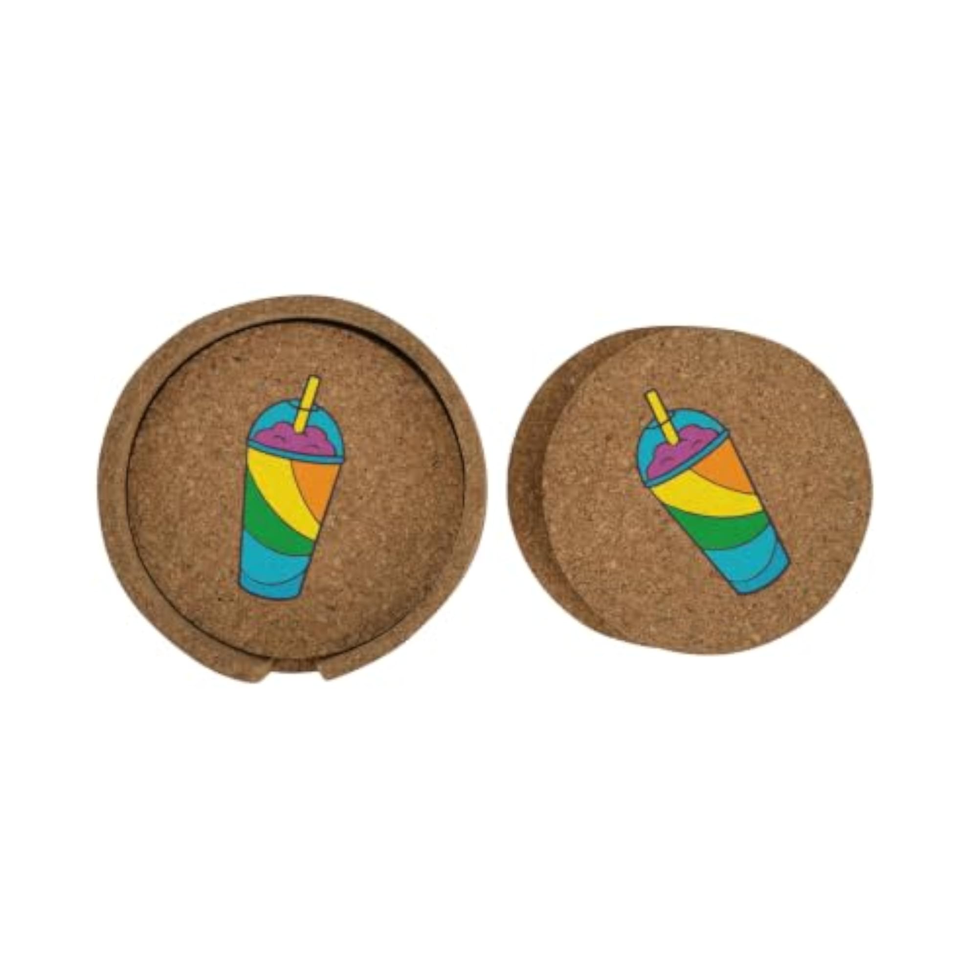 Printed Cork Coaster Set of 4, Design 22