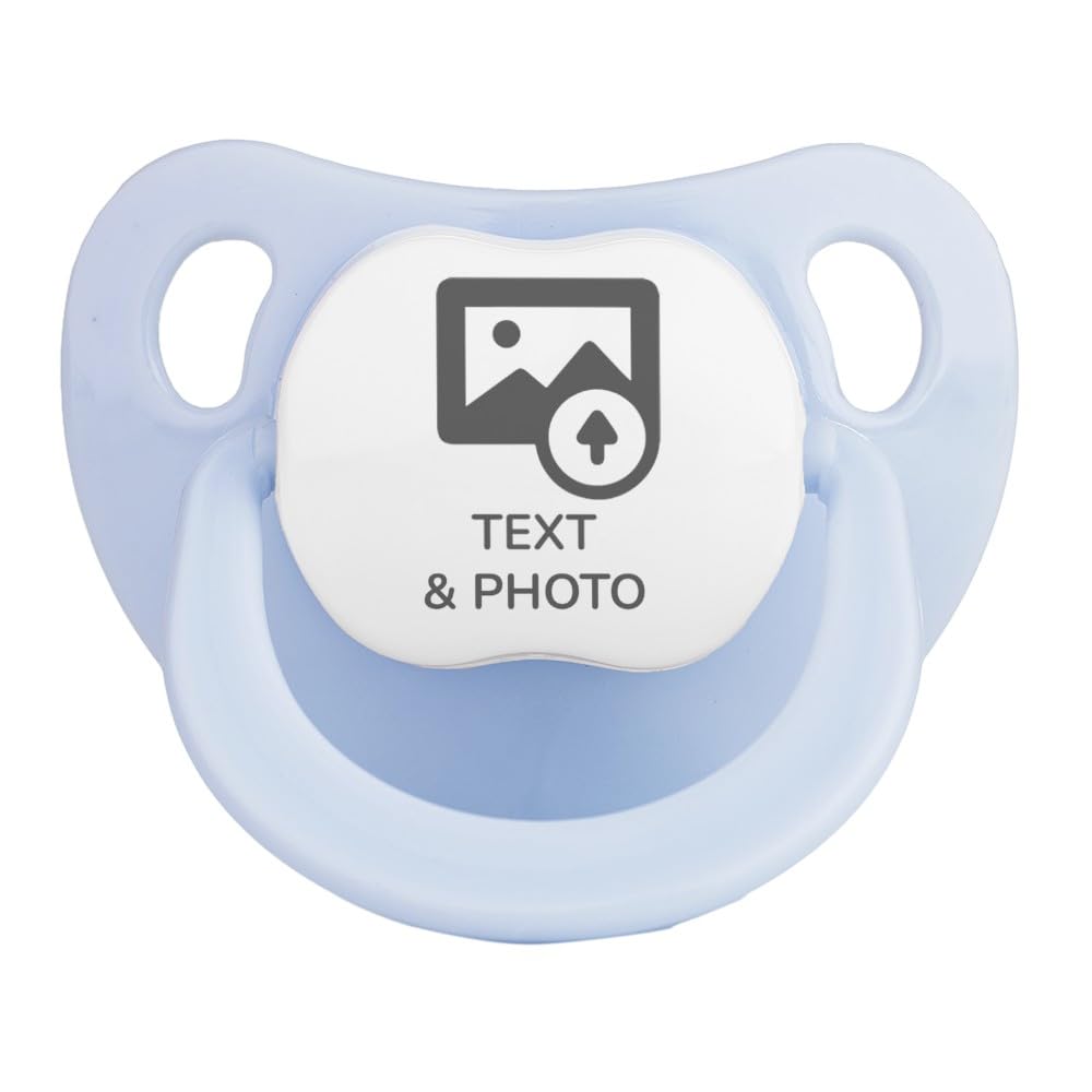 Wanapix | Personalised Baby Dummy | Silicone Teat for Newborns | 0-6 Months | Anatomical Soother BPA & Phthalate Free | 100% Personalised Blue