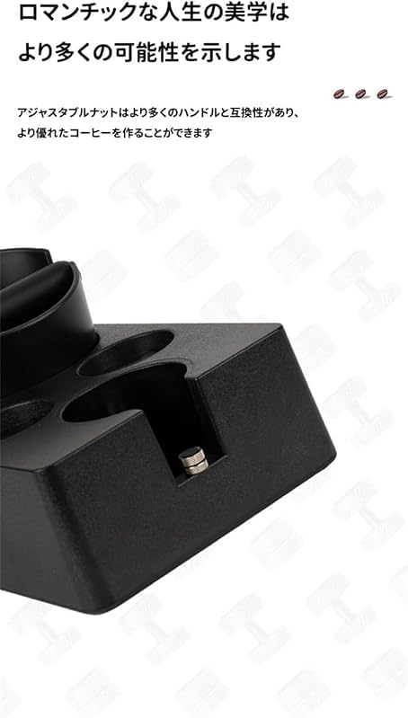 KryZaroエスプレッソコーヒータンパー 収納スタンド ホワイト ABS 製 58mm 汎用圧粉シート付き タンパーマット + ノ