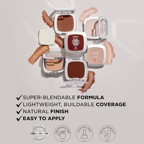 L'Oreal Paris True Match Super-Blendable Oil Free Powder Foundation, N5 Medium, 0.33 oz, Packaging May Vary