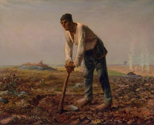 Cartel de Jean-Francois Millet L'uomo con la zappa impresion sobre lienzo de 60x90cm
