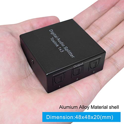 Divisor de audio óptico digital Toslink SPDIF de 3 vías compatible con Dolby Digital 6