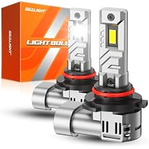 SEALIGHT HB3 Bulbs, 30000LM 8X Brightness 9005 Bulbs, 6500K Cool White, 15000RPM Fan, Plug and Play, IP68 Waterproof Fog Lights, Pack of 2