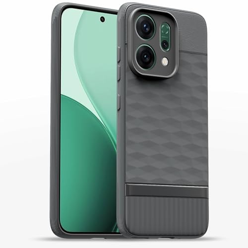 Image of Pikkme Back Cover for Oppo Reno 14 5G Soft Grip 3D Hexa Cube Texture Silicone Bumper Case (Grey)