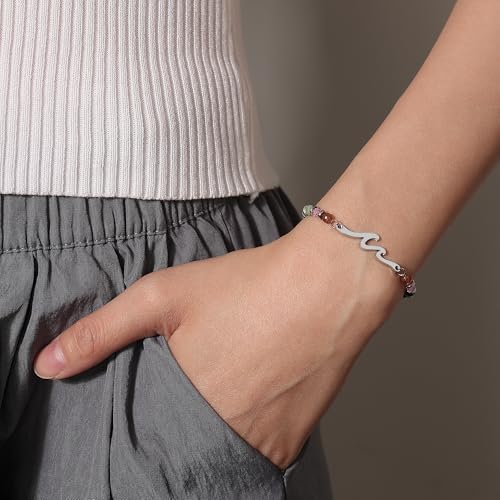 Image of TONY & SANDY Friend Gifts for Women, Unique Birthday Gifts for Women, Sister Gift from Sister, Wave Bracelet, Christmas Stocking Stuffers for Woman Female, Bestie Friendship Bracelets