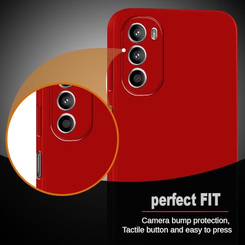 Image of Back Cover for Motorola Moto G62 5G | Full Camera Protection | Premium Liquid Silicon Case | Flexible Bumper Case for Motorola Moto G62 5G (Red)