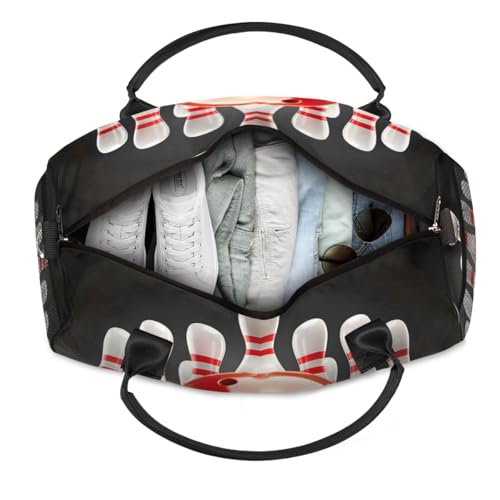 Personalized Bowling Ball Travel Duffel Bag with Name, Custom Gym Sport Bag Sports Theme Carry On Weekend Overnight Duffel Bag for Men Women4