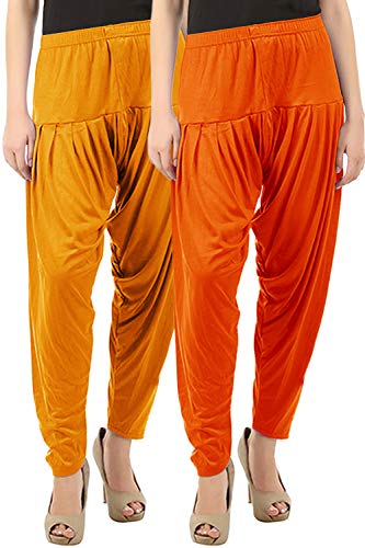 Image of Buy That Trendz Womens Patiala Pants Combo Pack of 2 Viscose Dhoti Patiyala Salwar Harem Bottoms Pants