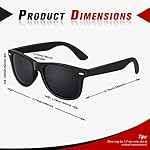 Sunier Polarized Sunglasses for Men and Women, Retro Square Matte Finish UV400 Protection Shades for Driving, Fishing - Image 4