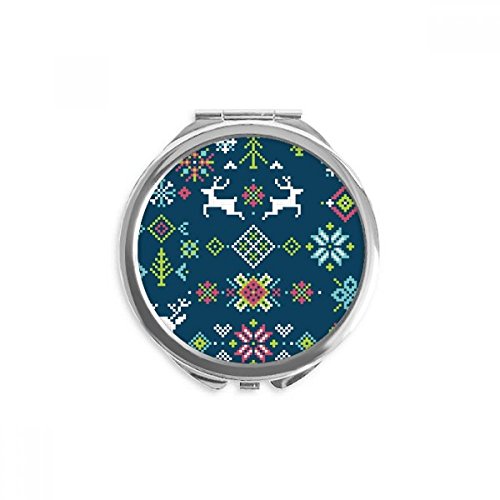 Miroir de poche de Noël style pixel multicolore à offrir pour les fêtes