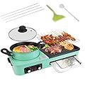 iMounTEK Electric Grills 3 IN 1 Electric Smokeless Hot Pot with Grill 1600W Smokeless Non-Stick BBQ Grill Korean Shabu Shabu Hot Pot Combo with Independent Temperature Control for Home Party
