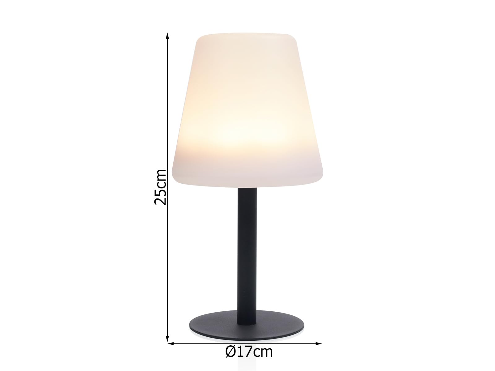 Outdoor LED Tischleuchten 2er SET Schwarz Weiß SOLAR & mit USB Anschluß, Höhe 25cm