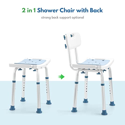 Auitoa 2 In 1 Shower Chair, With Handles And Shower Head Holder, Tool-Free Assembly 350Lb Bathtub Chair For Shower With Back Support, Shower Stool For Inside Shower For Elderly, Handicap, Pregnant #TOP1