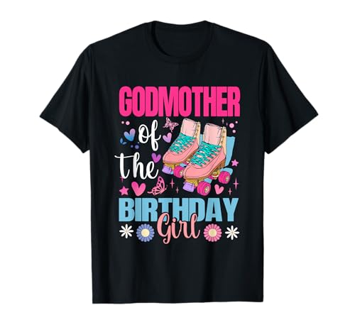 Madrina De La Cumpleaños Niña Rolling Skate Bday Family Camiseta