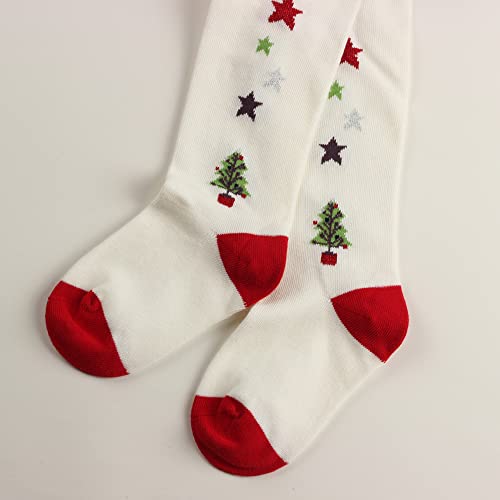 Cotton Day 2 Pack Little Kids Girls Soft Cotton Fashion Tights Design Pattern 6-8 Years Stars Christmas Tree Size 8 #TOP6