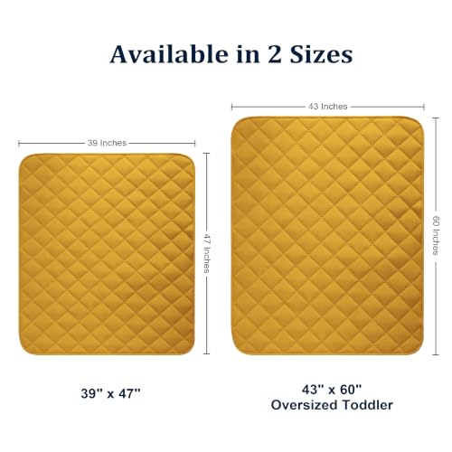 Image of BEDSUM Toddler Quilt 43x60, Microfiber Kids Quilt Toddler Bed, Yellow | Lightweight Soft Comfort for Toddler Beds, Daycare, Preschool Naps, Boys Girls, Machine Washable All Season Toddler Comforter
