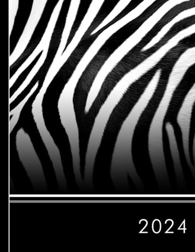 Zebra print appointment book 2024: Animal print 2024 appointment book