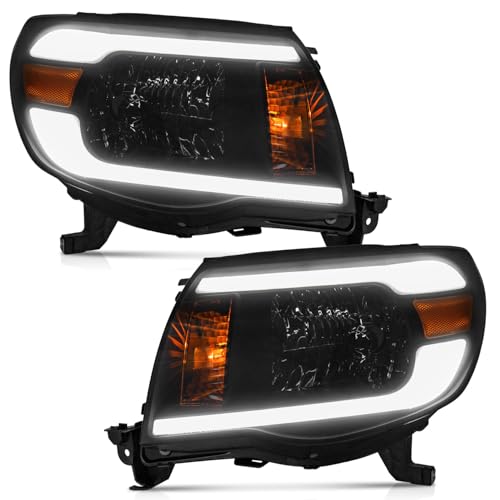 WEELMOTO for DRL 2005-2011 Tacoma Headlights Assembly Compatible with 2005 2006 2007 2008 2009 2010 2011 DRL Tacoma Headlight
