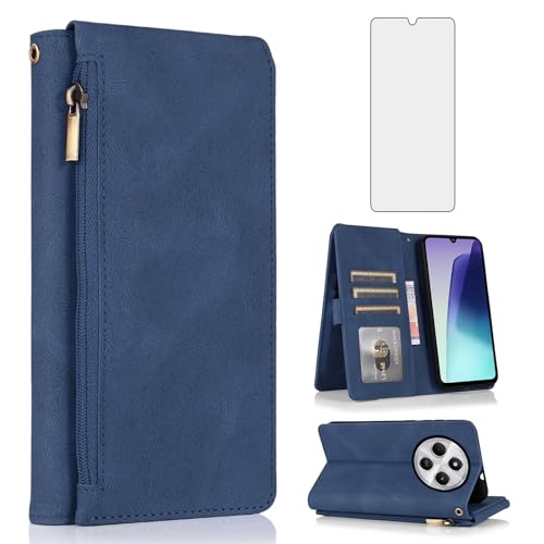 Coque Redmi 14C Asuwish XKLLPT UK bleu finition premium élégante