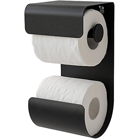 Sealskin Brix Toilet Roll Holder, Metal, Black, 11.6 x 25.5 x 12.5 cm Cover