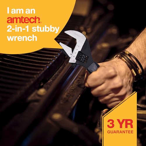 Amtech C1680B 2-in-1 Stubby Wrench