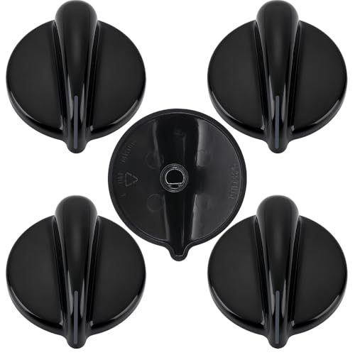 Upgraded WB03T10236 Range Burner Control Knob Black for GE Range/Stove/Cooktop, Replaces AP3883034, 1166373, PS1021811 (5 Pack)