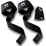 Gym Straps Clásicos para Peso Muerto y Remo MYTITAN® – Straps para Gym y Levantamiento de Pesas con Acolchado de Muñeca – Agarre Firme y Seguro, Unisex para Gimnasio/CrossFit – Color NEGRO